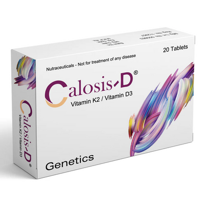 Box of Calosis-D Vitamin K2/Vitamin D3 supplements on a white background