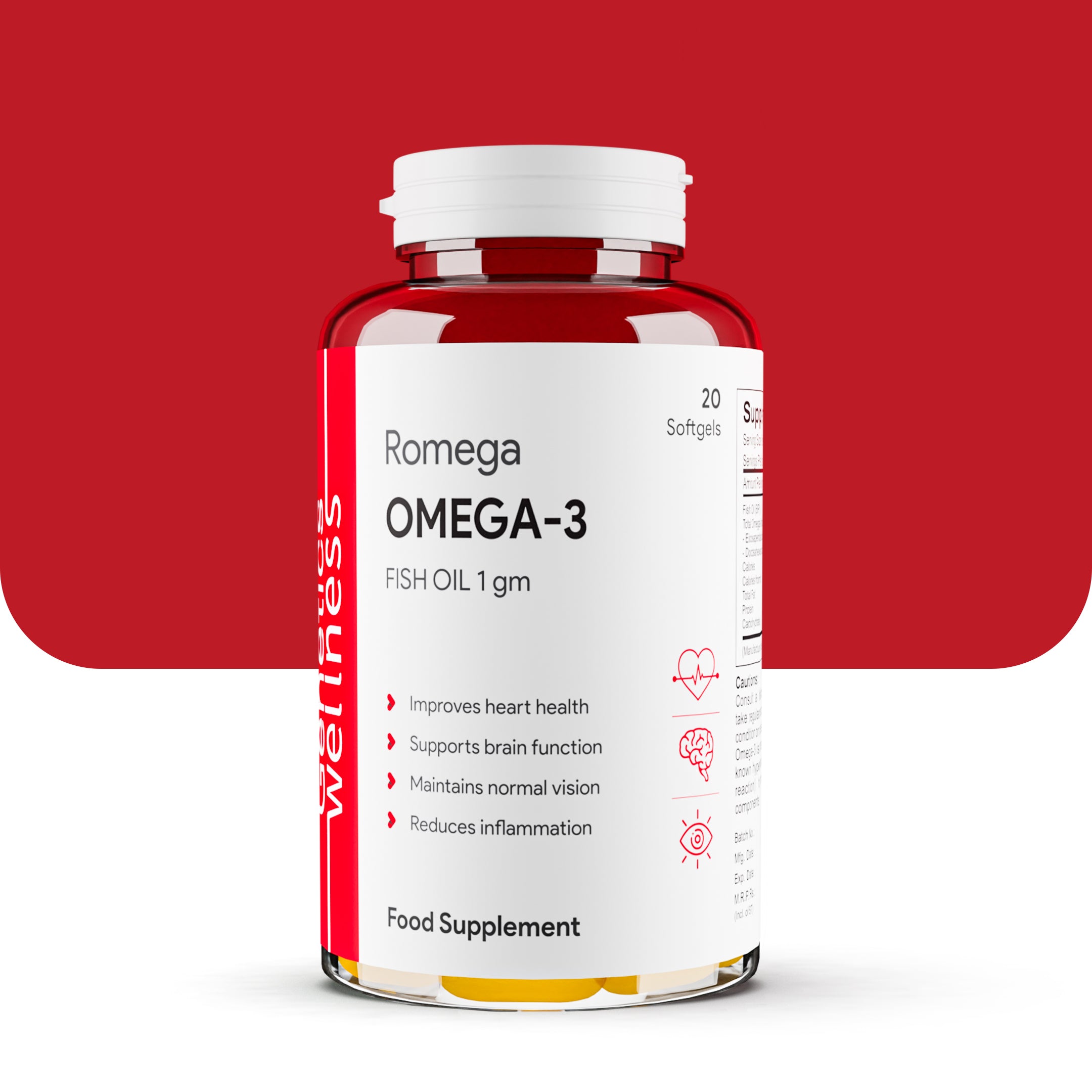 Romega OMEGA-3 Fish Oil - 1gm