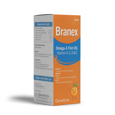 Omega-3 syrup for brain development, immunity and anti-oxidant protection in kids.