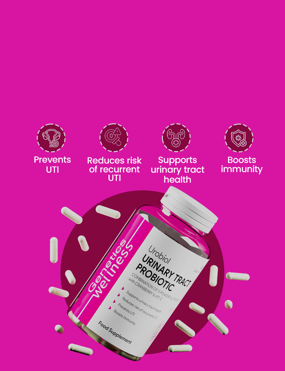 Urobiol | Urinary Tract Probiotic with Cranberry and Vitamin C